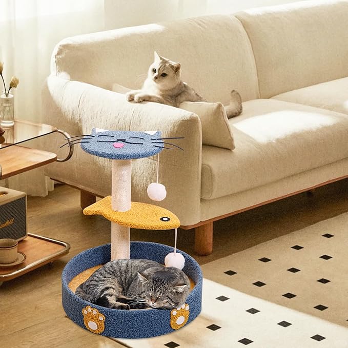 Cat Scratching Posts Cat Tree House Cat Scratching Post Cute Cat Scratcher Cute Scratching Post Cat House in One Blue