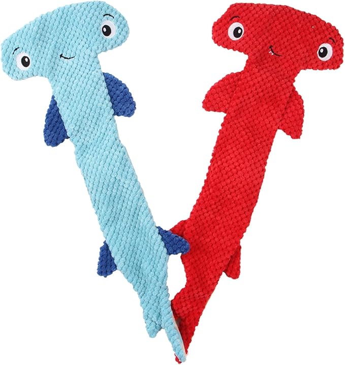 Squeaky Hammerhead-Shark Shape Doll Dog Chew Toy Soft Massage Supplies Pet Plush Animals Molar Pet Supplies for Large Aggressive Chewers Boredom for Aggressive Chewers Large Breed