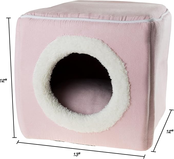 Cat House - Indoor Bed with Removable Foam Cushion - Cat Cave for Puppies, Rabbits, Guinea Pigs, and Other Small Animals by PETMAKER
