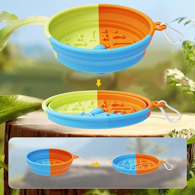 Hangable Pet Bowl Foldable Food Feeder Water Drinking Dog Supplies Travel Feeding Supply Spill Pet