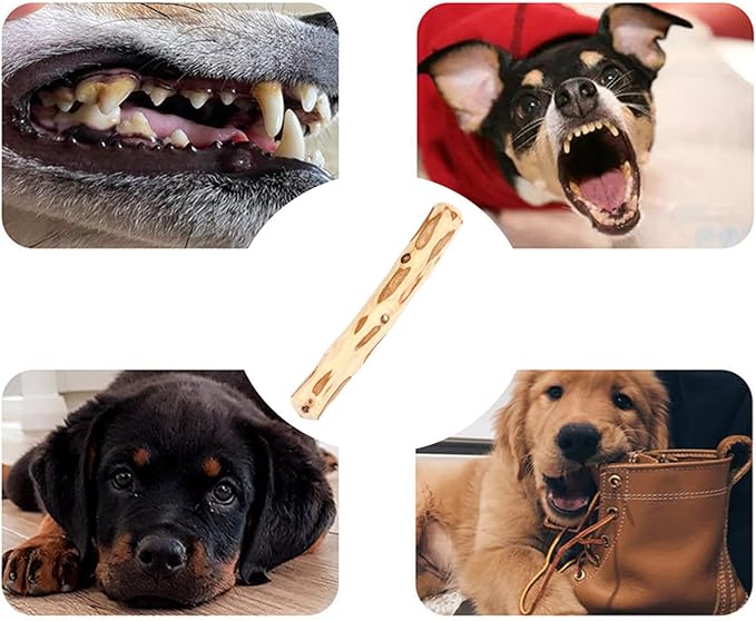 Natural Coffee Wood Dog Chew Toy Large 𝐷𝑢𝑟𝑎𝑏𝑙𝑒 Teething Stick for Puppies Aggressive Chewers Dental Clean Teeth Low Calorie Stress Relief Pet Supplies