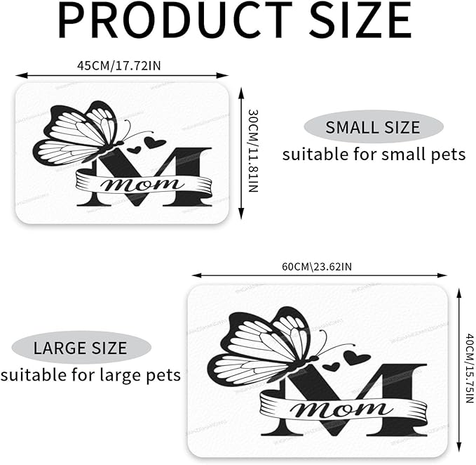 Pet Feeding Mat Absorbent Dog Mat for Food and Water Bowl Dog Accessories Happy Mother's Day Floral Gift for Mom Jw Pet Supplies Dogs Quick Dry Cat Water Dispenser Mats 24x16In