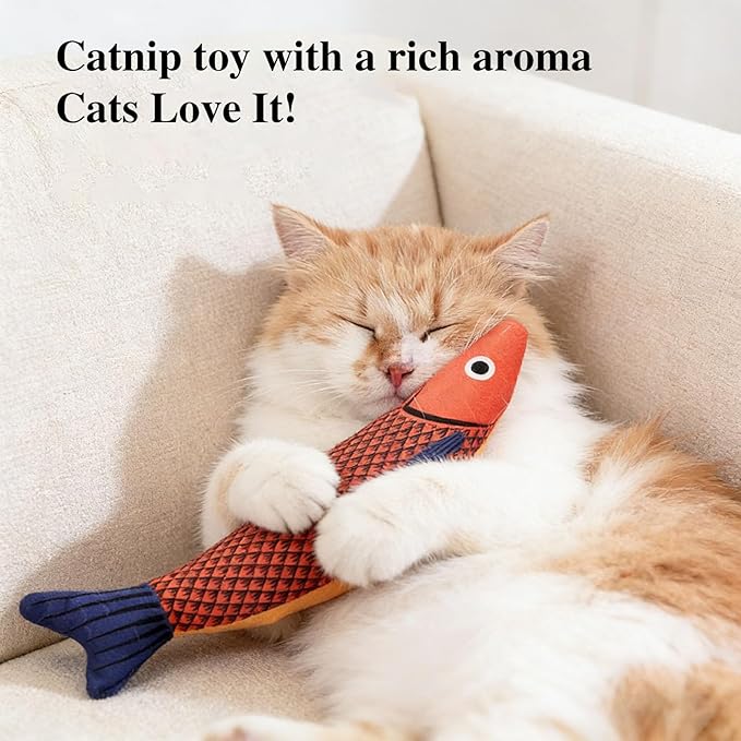 Cat Chew Rope Toy,Catnip Saury Fish Toys,Cats Interactive Toys for Teeth Cleaning,5Pcs Cat Toys for Indoor Cats with Refillable Natural Catnip（5Pcs Cat Toys）