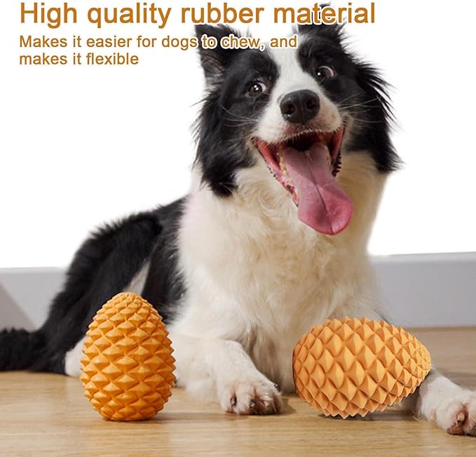 Treat Dispensing Dog Toys - Tough Rubber Chew Pine Cone, Bite-Resistant Pet Toy | Dogs Puppies Supplies for Treat Dispensing, Teeth Cleaning, Chewing, Playing Interactive Fun Training Toy