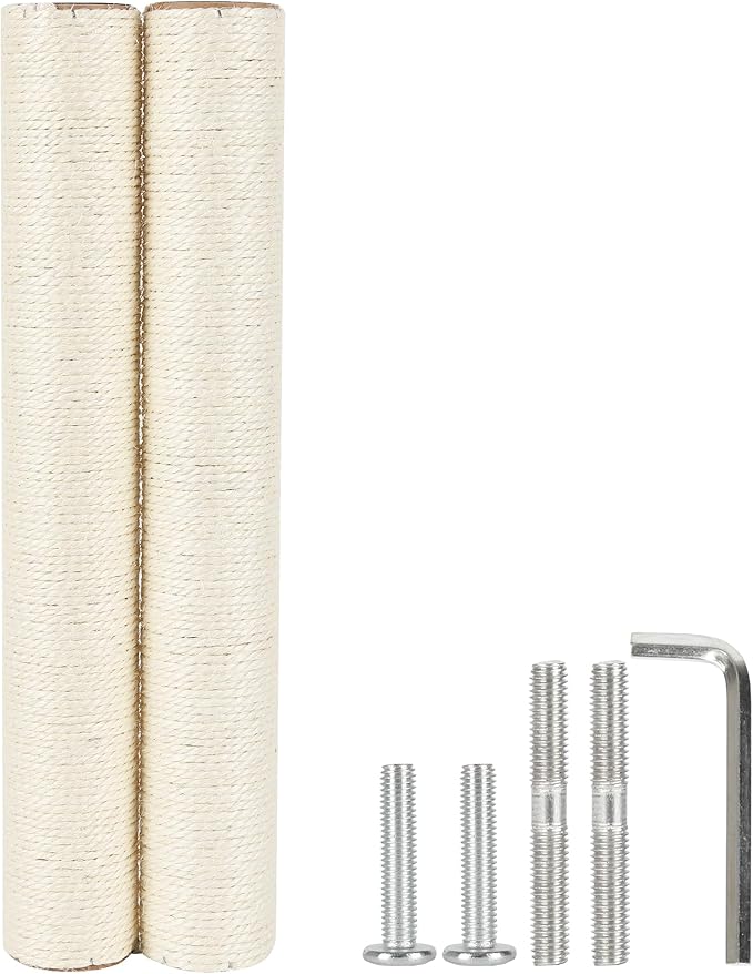 7.4cm 2.91in Diameter Cat Tree Scratching Post Replacement Sisal Pole Parts for Cat Tower (M8, 19.69in/50cm)