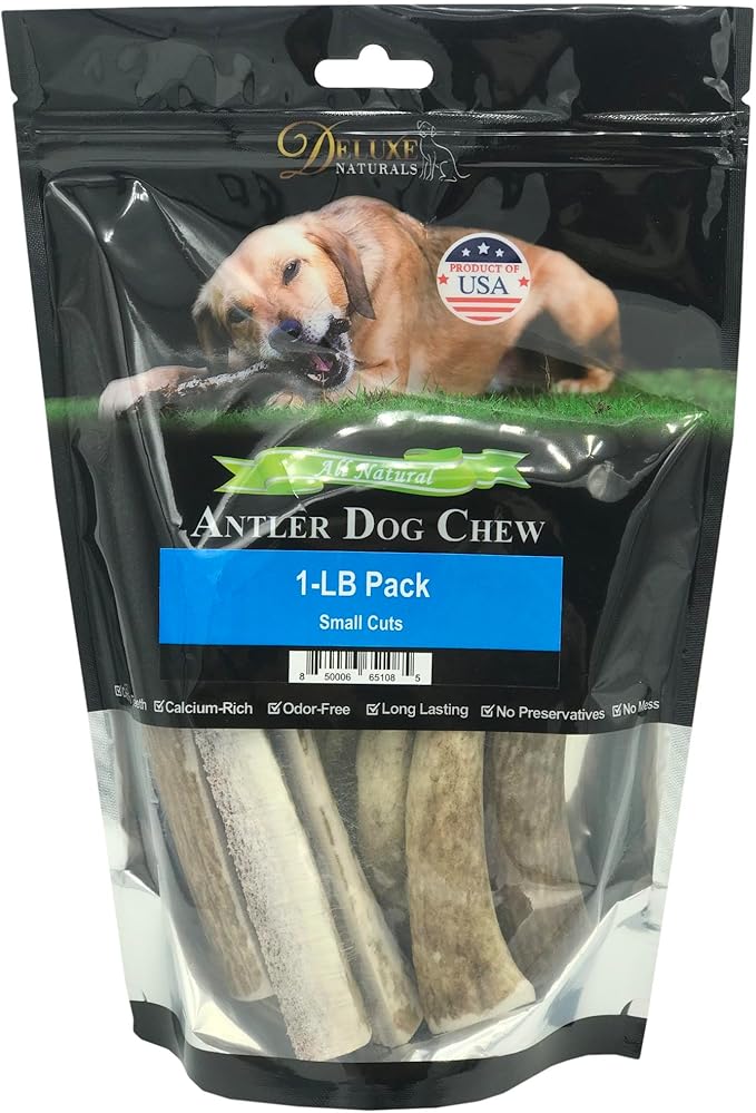 1-LB Small Mixed Whole & Split Elk Antler Dog Chews (5–7+ in) – Natural Long-Lasting Chews for Dogs Under 20 lbs – Rawhide-Free Treats for Dental Health