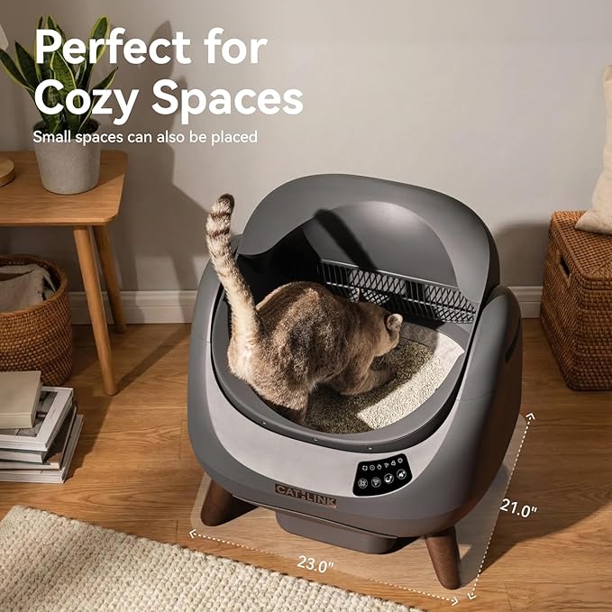 CATLINK Self Cleaning Litter Box, Open Top Automatic Cat Litter Box, Safe Anti-Pinch, AI Waste Analysis Health Monitor for Multi-Cat Recognition, 5G WiFi App Control, Odor Free, Open-X, White
