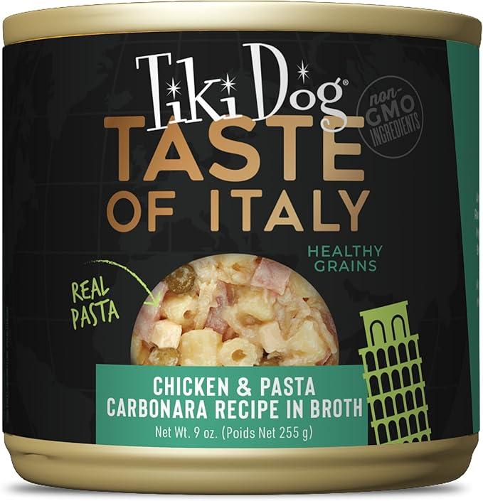 Tiki Dog Taste of The World Wet Dog Food, Italy Chicken & Pasta, 9 oz. Can (8 Count)