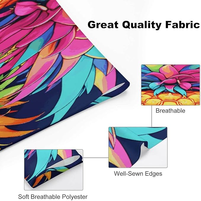 Dog Bandana Spring Pet Scarf Adjustable Triangle Colorful Pineapple Printing Dog Bib Washable Polyester Puppy Bandana for Small Medium Large Dogs Cat Birthday Party Supplies
