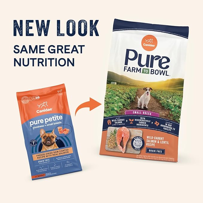Canidae Pure Farm to Bowl Wild-Caught Salmon & Lentil, Small Breed Recipe, 10 lbs.