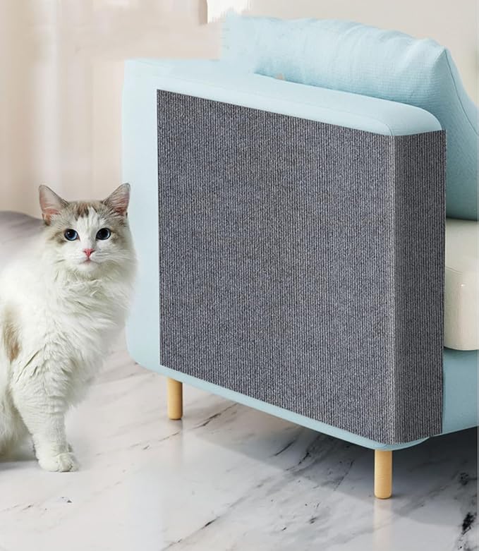 SHENGOCASE 157.5"x15.8" Trimmable Self-Adhesive Carpet Mat Pad Replacement for Cat Tree Shelf Shelves, Cat Wall Furniture Steps, Carpet Scratching Post Scratcher Couch Protector (White)