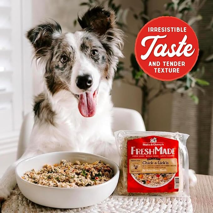 Stella & Chewy's FreshMade Frozen Fresh Grain-Free Chick-a-Lick'n Dog Food, 16-oz Pouch (Pack of 4)
