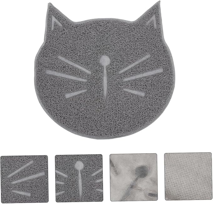 DOITOOL 3 Pcs Non-Slip Cat Litter Mat Pet Litter Tracking Mat for Cat Large Cat Feeding Pad
