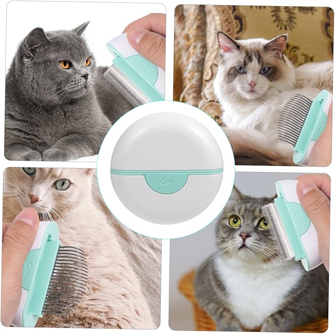 Totority Cat Hair Comb Shedding Brush with Comfortable Non Slip Handle Portable Lightweight Pet Grooming Tool for Cats Mint Green