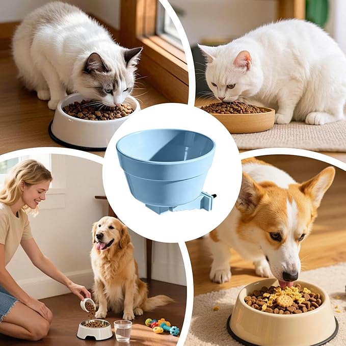 Dog Crate Water Bowl, Removable Detachable Puppy Feeder, 13.5x7cm, Indoor Outdoor Feeding Container, Small Dog Food Holder, Easy Clean Design, Stable Pet Supply, for Home, Yard, Apartment
