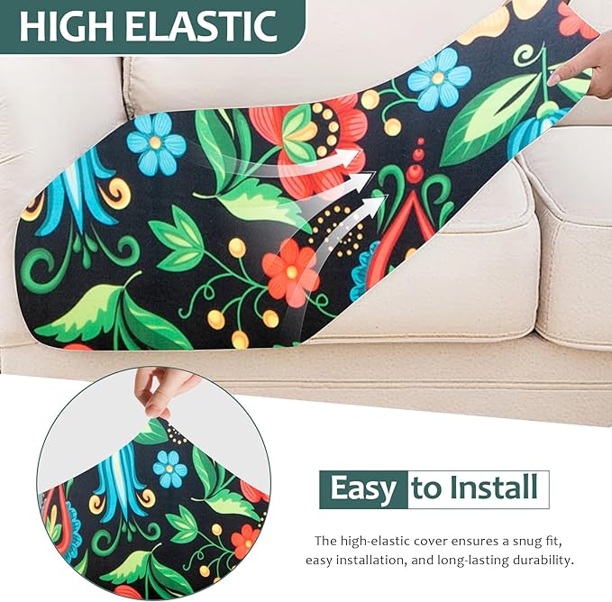 HANDONTIME Psychedelic Outdoor Cushion Covers 8pcs Mexican Style Couch Cushion Covers Replacement Patio Couch Cover Sofa Cover Indoor Patio Cushion for Outdoor Furniture Washable, Cover Only