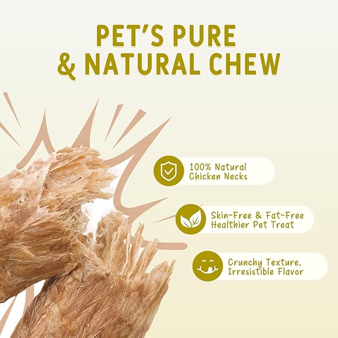 Freeze Dried Chicken Necks Dogs & Cats Treats 100g, Single Ingredient, Premium Quality High Protein Training Treats, Grain Free, Gluten Free, Filler Free, Supports Bone, Teeth & Joint Strength