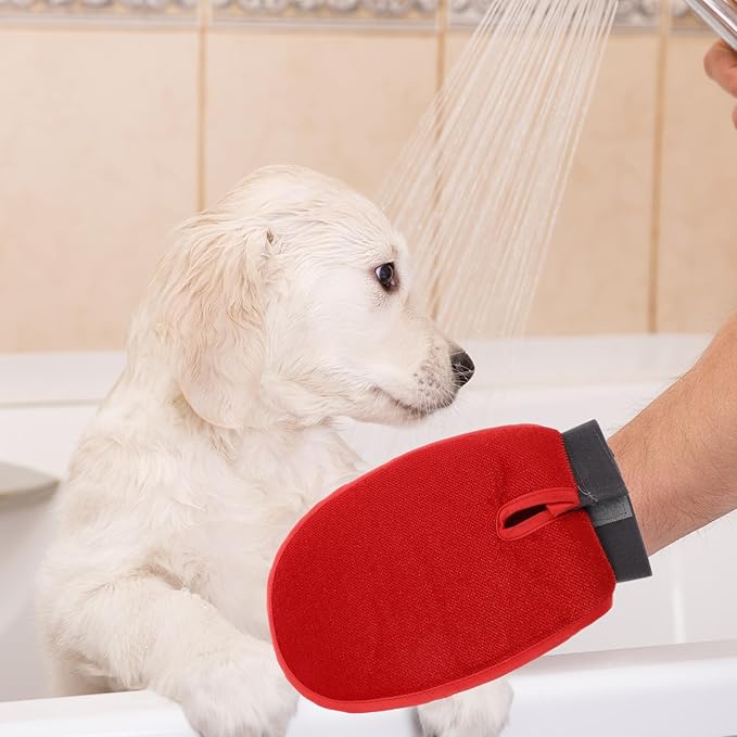 Double Sided Pet Grooming Massage Gloves Efficient Deshedding Brush for Cats Dogs Comfortable Breathable Pet Shower Mitts for Gentle Grooming Durable Use