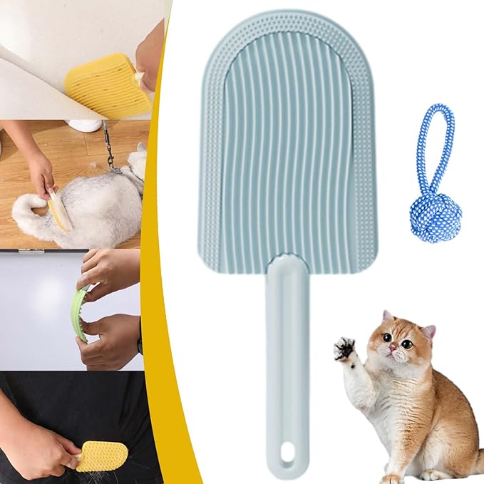 Cat Tongue Comb, Pets Cat Tongue Comb, Cat Tongue Brush, Pet Ice Cream Massage Comb, Simulated Cat Tongue Licking Hair Comb for Pet Grooming Shedding (Blue)