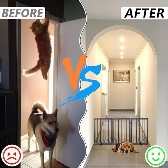 2-Pack Dog&Pet Gate Support Feet – Freestanding Dog Gates Stabilizer, Fit for Extra Wide Foldable Dog Gates, Wooden Fences, and Freestanding Panels – Easy to Install (Adjustable)