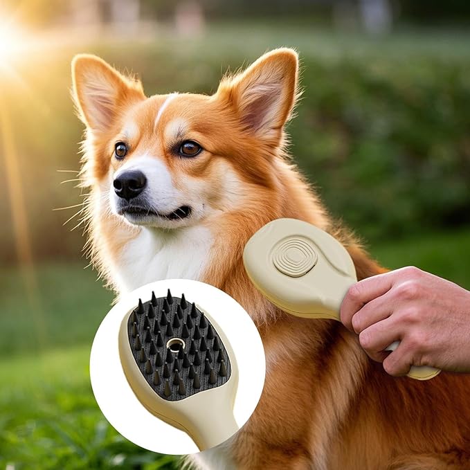 Cat Steam Brush, Anti-Static Quick Brush, Cat Grooming Tool, for Outdoor Detailing Home Cleaning Indoor Bathing Grooming Daily Travel Puppy Kitten