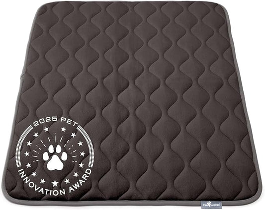 Paw Inspired Washable Padded Crate Mats for Dogs | 41” x 28” Pad, Fits 42-inch Kennels | Leakproof, Waterproof Bottom, Plush Pet Beds (Gray)