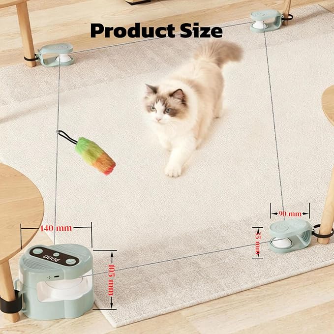 Interactive Cat Toys for Indoor Cats,Remote Control & Automatic Cat Treadmill for Indoor Cats with Sound & LED, Cat Teaser Wand & Exercise Chase Toys.