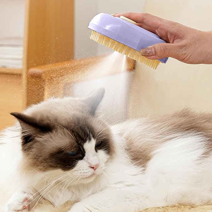 Pet Steamy Brush, Type C Rechargeable Pet Grooming Comb, Electric Massage Cat Dog Hair Care Tool, Portable Pets Cleaning Brush Accessory, for Small Medium Large Kitten Puppy Home Use
