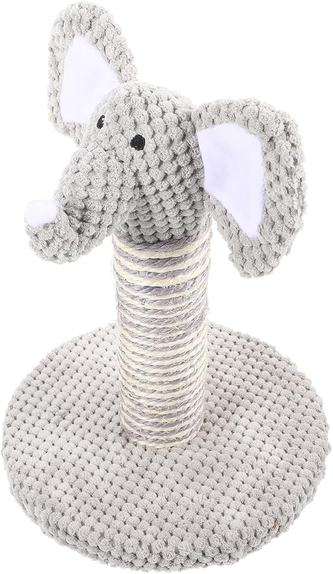 BESPORTBLE Elephant Shaped Cat Scratching Post Vertical Kitten Scratcher Wear-Resistant Floor Scratching Pole Indoor Cat Activity Tower