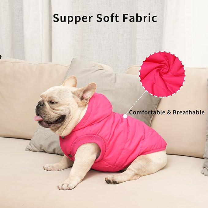 Lining Extra Warm Dog Hoodie in Winter for Large Dogs Jacket Pet Coats with Hooded Pink XXL