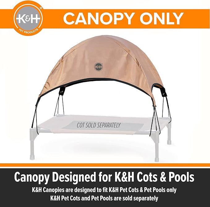 K&H Pet Products Pet Cot Canopy (Cot Sold Separately) Tan Small 22 X 17 Inches