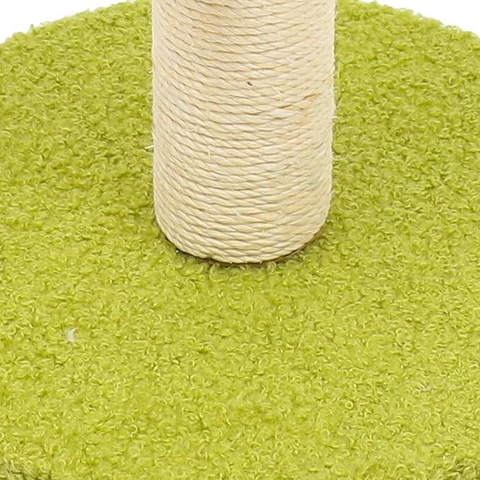 FRCOLOR Cat Scratching Post with Sisal Rope, Light Green Base Kitten Scratcher Tree, Wear-Resistant Indoor Cat Climbing for Household Pets
