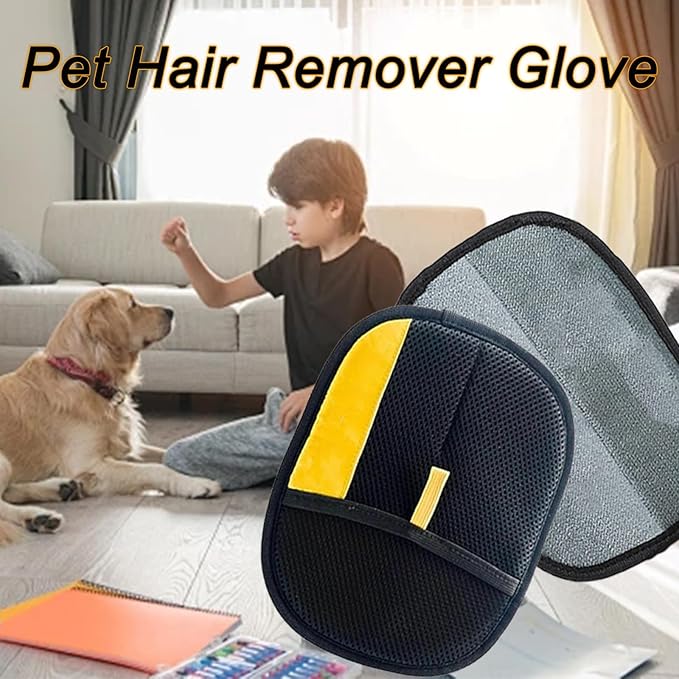 Reusable Pet Hair Remover Electrostatic Gloves, Pet Hair Remover Glove, Double Sided Electro Static Gloves for Pet Hair, Quick Easily Clean Pet Hair from Furniture and Clothes (1PC)