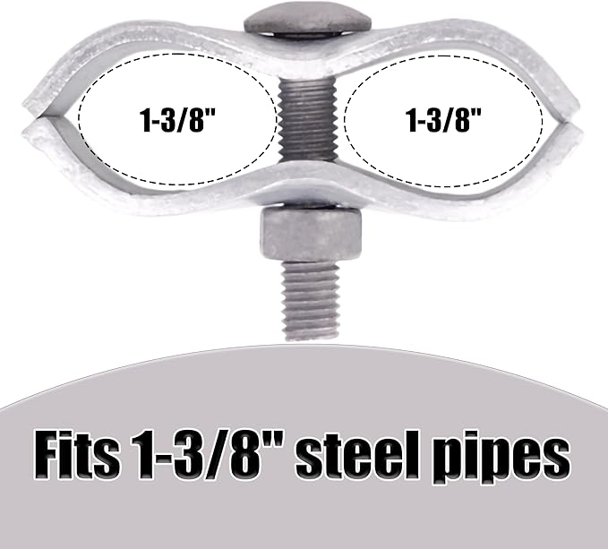 Mabeeze Dog Kennel Panel Clamps for 1-3/8" Pipes - 20 sets Pack - Galvanized Steel Connectors - Chain Link Fence Clamps for Panel Frame, Runs, Coops, Cages - Includes 20 Metal Zip Ties