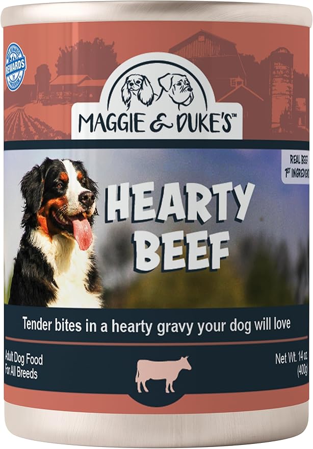CountryMax Maggie & Duke's Tender Bites in Gravy Canned Dog Food, 14 oz Cans – Premium Wet Food for Dogs, High Protein, Grain-Free, Natural Ingredients (24 Pack, Hearty Beef)