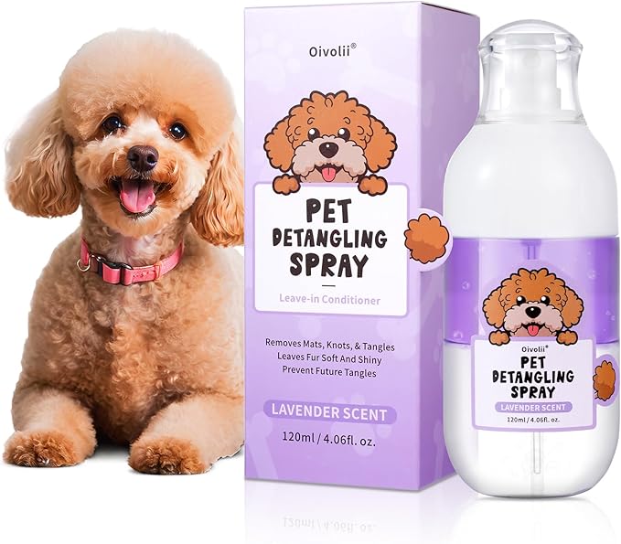 Doodle Detangler & Dematting Spray for Goldendoodles, Labradoodles & Poodles–Professional Leave-in Conditioner for Curly, High-Maintenance Coatswith Coconut Oil, Lavender Scent, Safe for Dogs & Cats