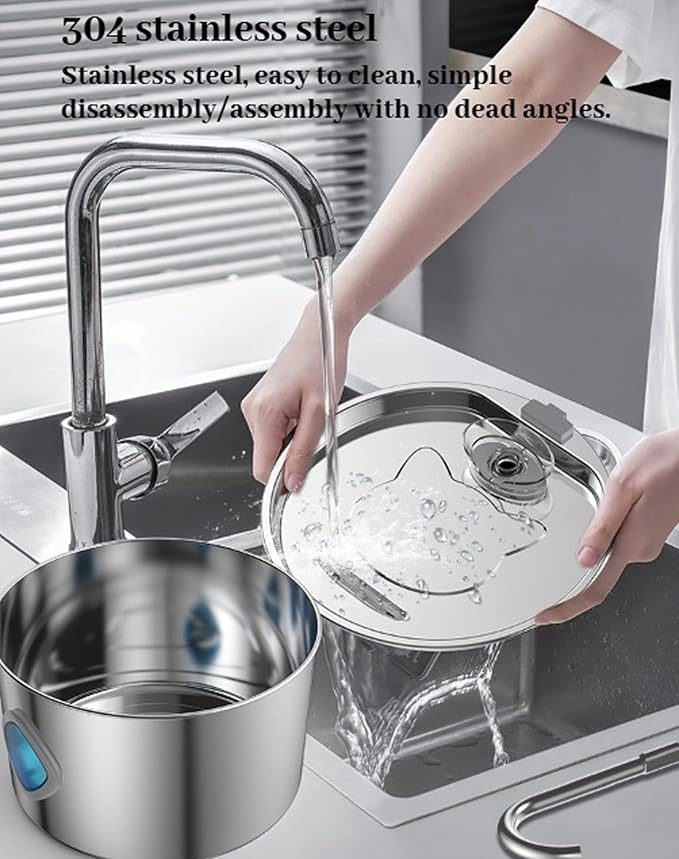 Vetiflow - Vetiflow Dog Water Bowl 3.2L, Stainless Steel Water Bowl with Continuous Flow & 4-Stage Filtration, Quiet Pump, Easy-Clean Design, Fresh Drinking Fountain for Dogs Cats (8+4 Filters)