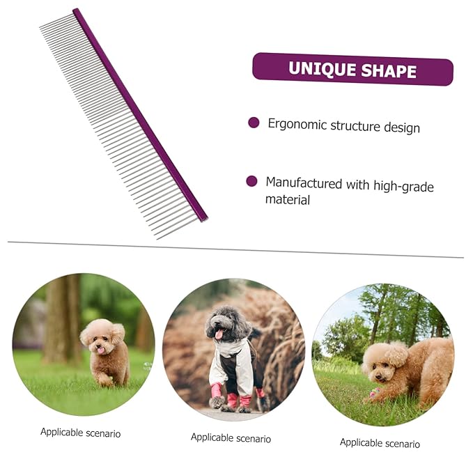 BESPORTBLE Daily Use Wear-resistant Grooming Comb for Dogs and Cats Ergonomic Design Pet Hair Comb Lightweight Pet Supply for and Hair