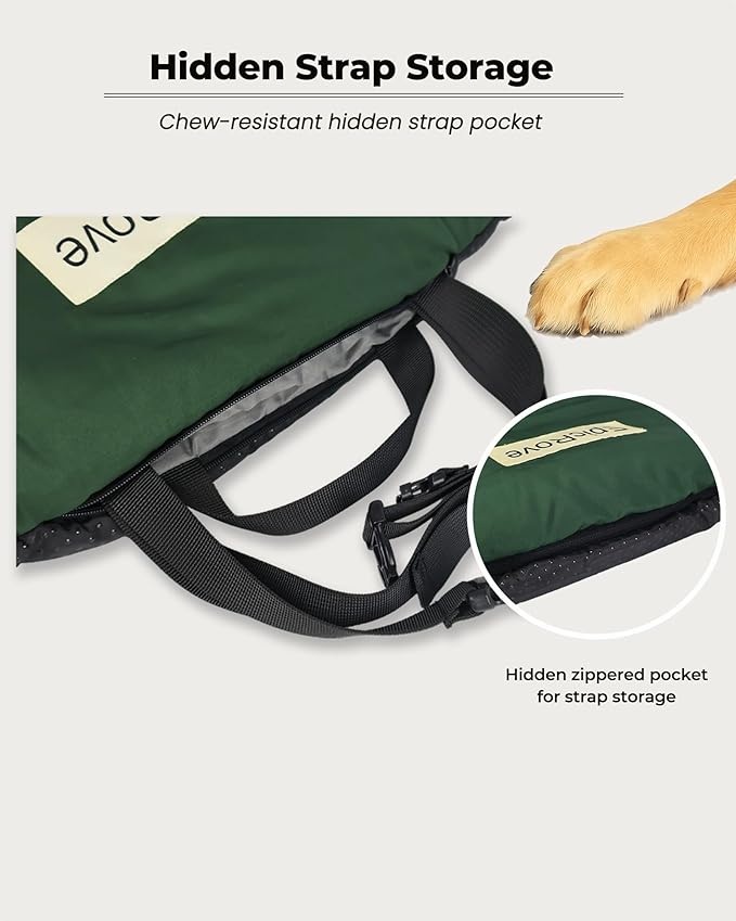 RovePad Trail Dog Bed Mat 43"x27" – Waterproof Non Slip Outdoor Travel Mat for Camping & Car – Silent Peachskin Roll-Up Pad for Medium & Large Dogs, Machine Washable