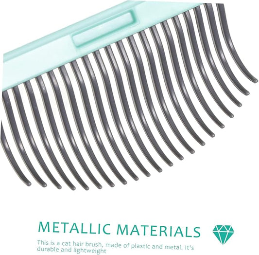 Pet Cat Grooming Stripping Tool Lightweight Hair Comb with Smooth Surface for Removing Loose Hair Tangles and Dander Long and Haired Cats Mint Green