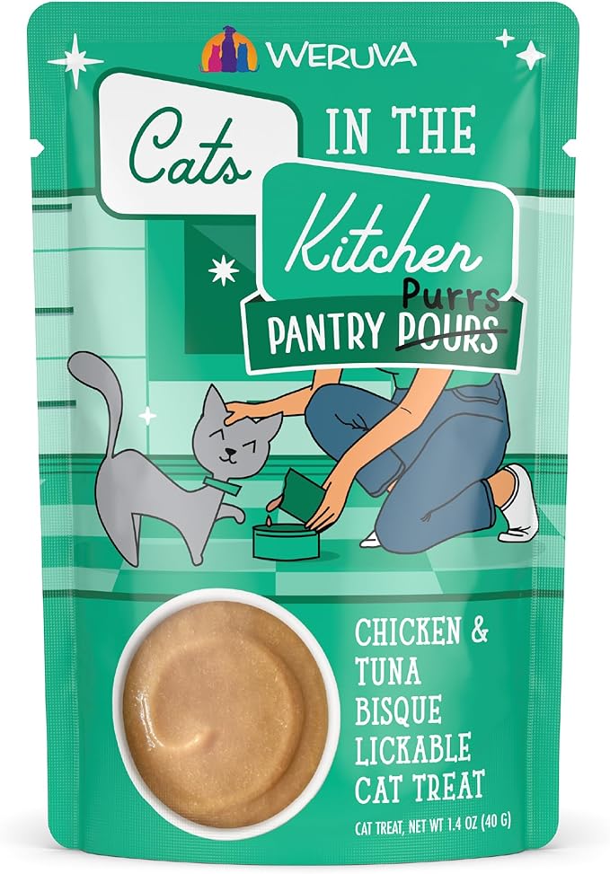 Weruva Cats in The Kitchen Pantry Pours, Chicken and Tuna Bisque, 1.4oz Pouch, Pack of 12