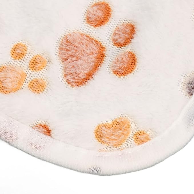 3Pcs Dog Paw Print Fleece Blanket, Pet Warm Sleep Mat, Coral Fleece Soft Dog Blanket with Cute Paw Design, Bite Resistant Pet Supplies for Dogs Cats Small Animals (S)