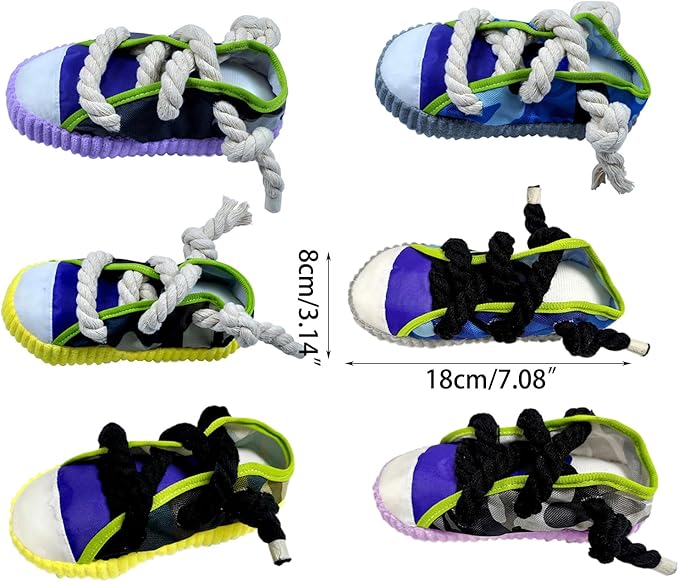 Dogs Chew Toy Shoe for Aggressive Chewer Pet Plush Puppy Soft Teething Rope Lovely Squeaky Pet Supplies Dogs Plush Squeaky
