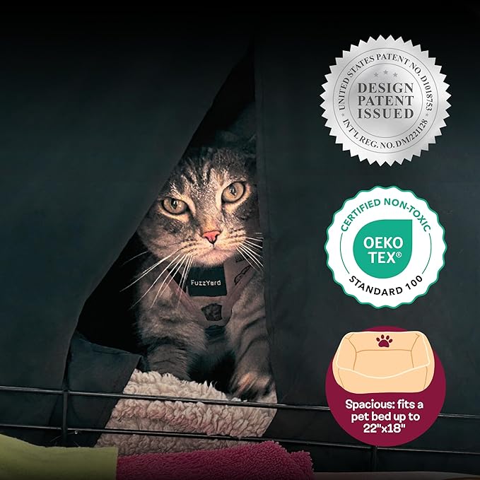 Original Patented Cozy Pet Bed: Calming Den for Indoor Cats and Small Dogs, Portable Cave Tent Design for Comfort, Ideal for Pets Seeking a Relaxing, Secure Space, Ideal for Anxiety Relief & Comfort