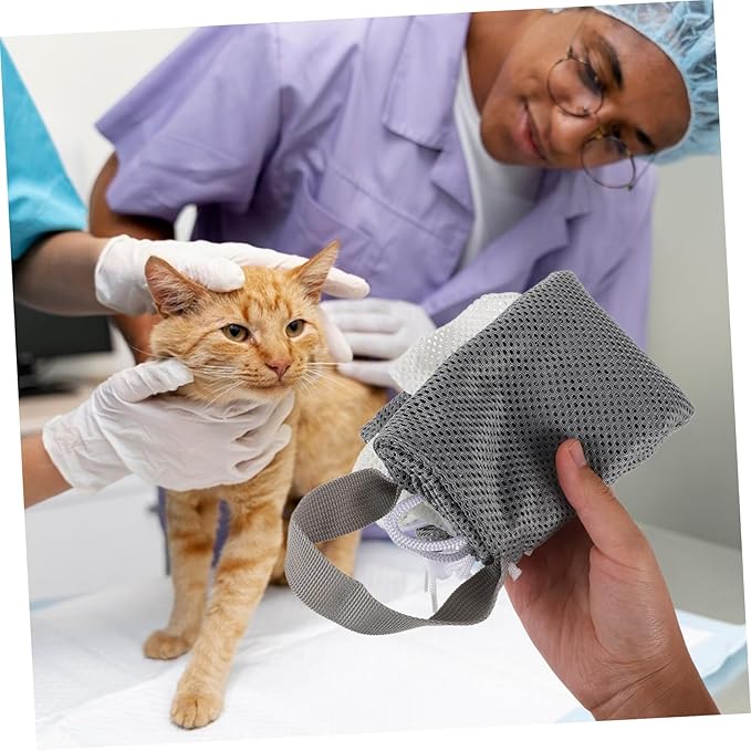 Adjustable Cat Grooming Bag Durable Mesh for Bathing Nail Trimming Medical Care Suitable for Cats Over Months Up to Easy Control Design