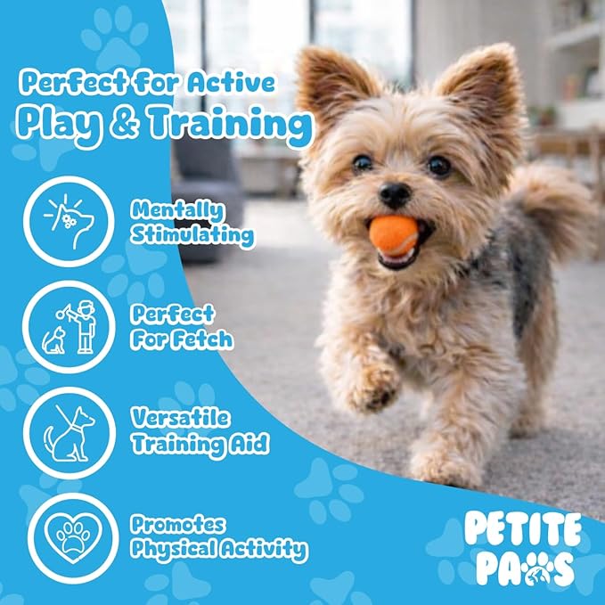 Colorful Squeaky Tennis Balls for Small Dogs and Puppies - 1.5 Inch - 12 Pack - Dog Training Toys for Positive Reinforcement, Interactive Squeaker Ball To Engage Attention Outside, Ball Launcher Fetch