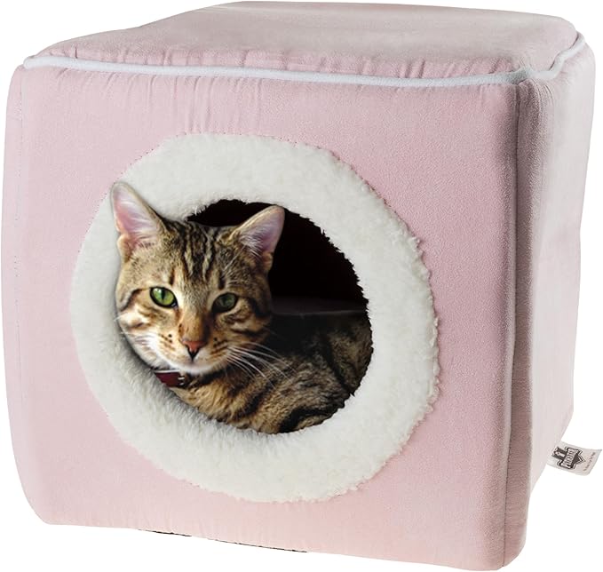 Cat House - Indoor Bed with Removable Foam Cushion - Cat Cave for Puppies, Rabbits, Guinea Pigs, and Other Small Animals by PETMAKER