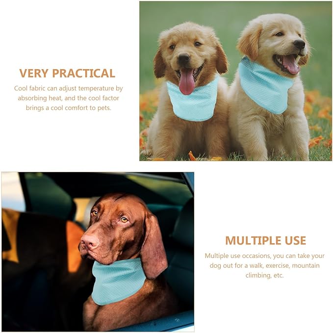 Pet Cooling Scarf Adjustable Cooling Dog Bandana Green Polka Dot Small Summer Supply for Dogs