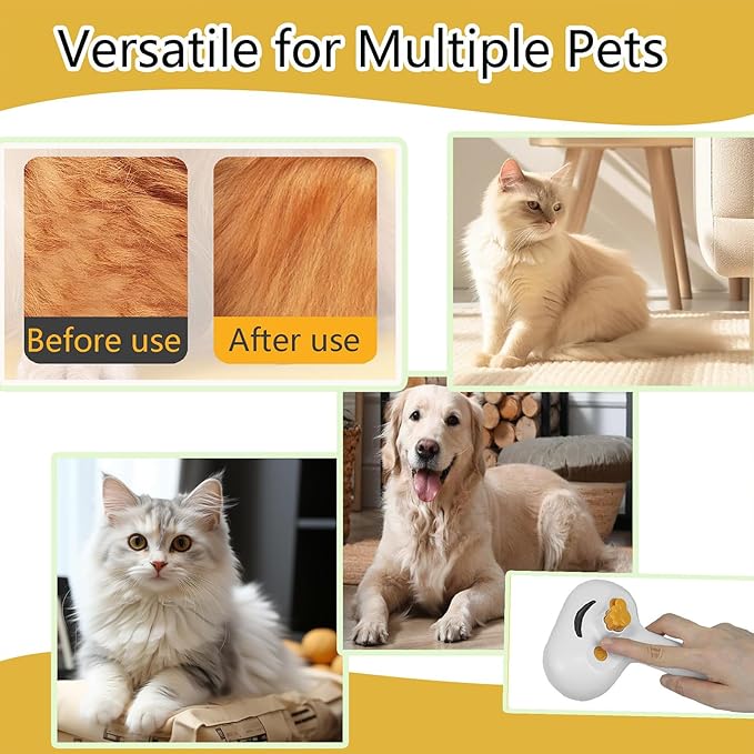Pet Steam Brush for Cat,Self-Cleaning Cat Grooming Shedding Comb - Kitten Steam Comb,for Indoor Bath Shower Home Travel Pet Puppy Kitten
