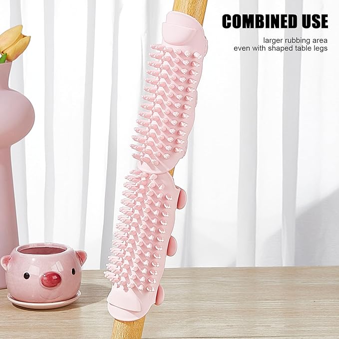 Cat Massager, Wall Corner Groomers Soft Grooming Brush, Soft Cat Corner Scratcher Self Grooming Massage Combs, Cat Self Groomer for Kitten Puppy (powdered)